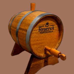Barril de Amburana 3L c/ Torneira de Madeira - Personalização de Brinde